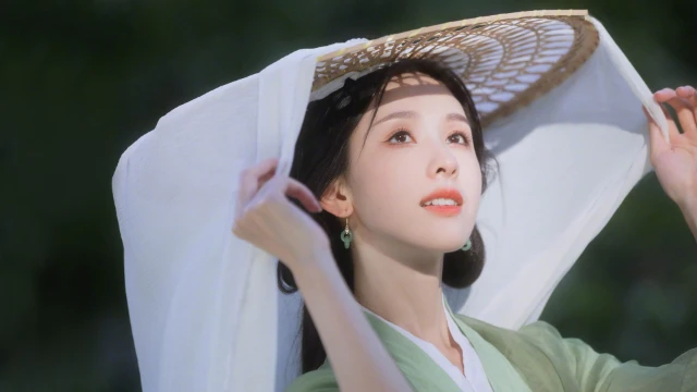 陈都灵戴着斗笠古风唯美壁纸