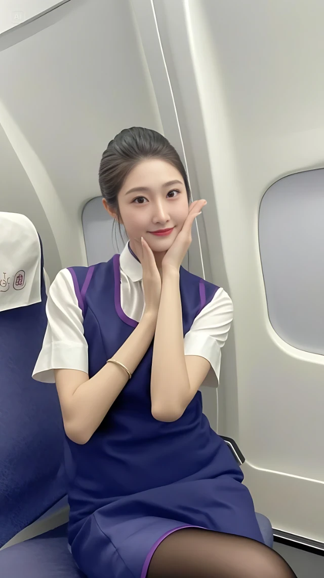 气质空姐坐在对面壁纸