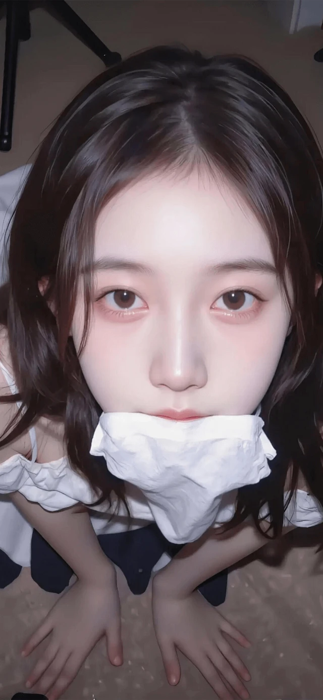 清纯反差女生抬头咬纸巾壁纸