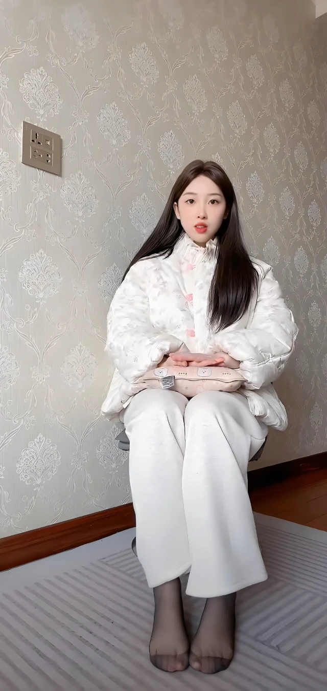 长发白色衣服气质女生直播壁纸