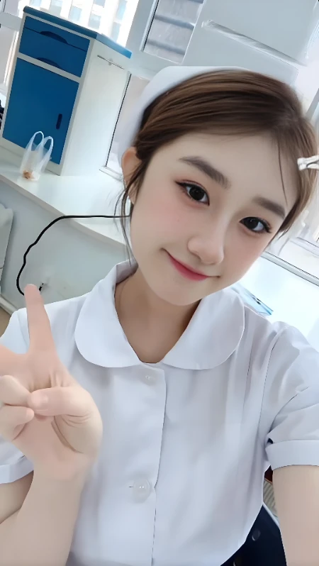 漂亮可爱白衣护士自拍壁纸